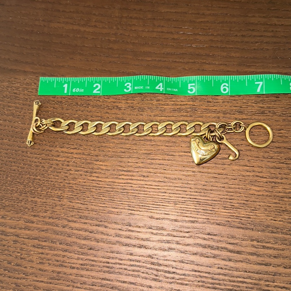 Juicy Couture Vintage Chain Links Heart Bracelet.Rose Gold tone.Made in 2000’s